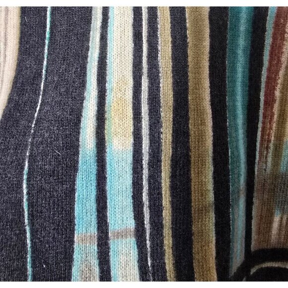 Neiman Marcus Cashmere Sweater Sz M Retro Striped 70s Style Stretch Quiet Luxury - Picture 9 of 10